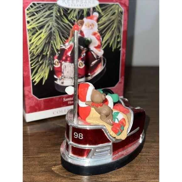 1998 Hallmark Keepsake Ornament Santa's Bumper Car Here Comes Santa 20th/Series - Picture 4 of 7
